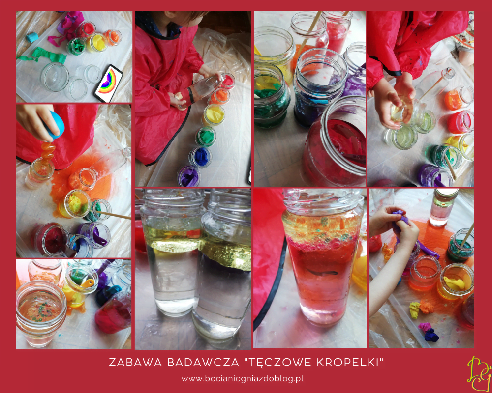 Zabawa badawcza tęczowe kropelki - eksperymenty z wodą Zabawa badawcza Tęczowe kropelki - eksperymenty z wodą Bocianie Gniazdo Blog